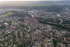 Town View of the streets and houses of the residential areas in Tuebingen in the state Baden-Wuerttemberg, Germany