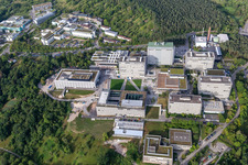 Drone image of University Tübingen in Tübingen in the state Baden-Wuerttemberg, Germany
