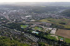 Fairground, outdoor pool, camping, Paul Horn Arena in the district Weststadt in Tübingen in the state Baden-Wuerttemberg, Germany