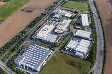 Industrial and commercial area with Zeltwanger Maschinenbau GmbH, EUROMASTER GmbH, BayWa r.e. Solar Energy Systems GmbH and HIMMELWERK, Hoch- and Mittelfrequenzanlagen GmbH in Tuebingen in the state Baden-Wuerttemberg, Germany