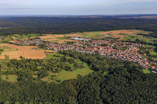 View of the town from the south in the district Pfrondorf in Tübingen in the state Baden-Wuerttemberg, Germany