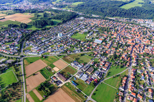 From the east in Kirchentellinsfurt in the state Baden-Wuerttemberg, Germany