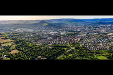 City panorama from the northwest in the district Gmindersdorf in Reutlingen in the state Baden-Wuerttemberg, Germany