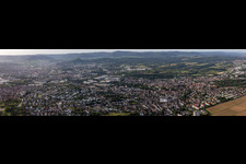 City area with outside districts and inner city area in Reutlingen in the state Baden-Wuerttemberg, Germany