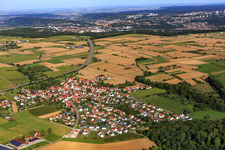 Aerial view of From the south in the district Jettenburg in Kusterdingen in the state Baden-Wuerttemberg, Germany
