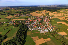 Aerial view of From the east in the district Mähringen in Kusterdingen in the state Baden-Wuerttemberg, Germany