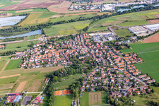 View of the village on the edge of agricultural fields and farmland in the district Bühl in Tübingen in the state Baden-Wuerttemberg, Germany