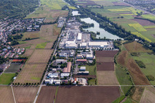 Rittweg industrial area with Beton Kemmler in the district Hirschau in Tübingen in the state Baden-Wuerttemberg, Germany