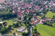Town View of the streets and houses of the residential areas in Kilchberg in the state Baden-Wuerttemberg, Germany