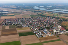 Village on the river bank areas Rhine in Huegelsheim in the state Baden-Wuerttemberg, Germany