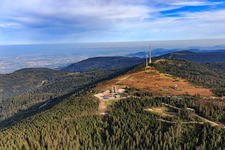 Hornisgrinde, highest mountain in the northern Black Forest with SWR transmitter, Bismarck Tower and Hornisgrinde Tower in Seebach in the state Baden-Wuerttemberg, Germany