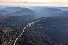 Mountain slope with downhill ski slope and cable car - lift Seibelseckle in Seebach in the state Baden-Wurttemberg, Germany