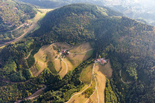 Aerial view of Suschethof, Bernhard Huber in Oppenau in the state Baden-Wuerttemberg, Germany