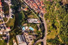 Waterslide on Swimming pool of the Oppenau Schwarzwald in Oppenau in the state Baden-Wurttemberg, Germany