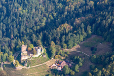 Aerial view of Schauenburg ruins in Oberkirch in the state Baden-Wuerttemberg, Germany