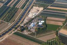 Mixed concrete factory Betonwerk Renchtal GmbH & Co. KG beneath of Klaeranlage Oberkirch in Oberkirch in the state Baden-Wuerttemberg, Germany