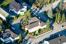 Oblique view of Industriestraße Bauernwaldstr in Rheinzabern in the state Rhineland-Palatinate, Germany