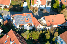 Drone recording of New development area An den Tongruben in Rheinzabern in the state Rhineland-Palatinate, Germany