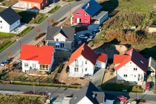 Aerial view of New development area An den Tongruben in Rheinzabern in the state Rhineland-Palatinate, Germany
