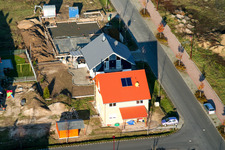 Aerial photograpy of New development area An den Tongruben in Rheinzabern in the state Rhineland-Palatinate, Germany