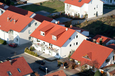 Oblique view of New development area An den Tongruben in Rheinzabern in the state Rhineland-Palatinate, Germany