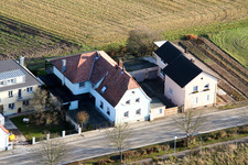 Aerial view of Jockgrimerstr in Rheinzabern in the state Rhineland-Palatinate, Germany