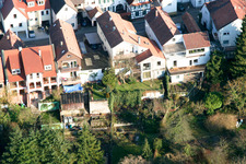 Ludwigstr in Jockgrim in the state Rhineland-Palatinate, Germany from the plane