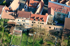 Aerial view of Hinterstädl, Ludwigstraße city wall in Jockgrim in the state Rhineland-Palatinate, Germany