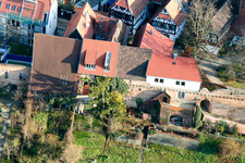 Aerial photograpy of Hinterstädl, Ludwigstraße city wall in Jockgrim in the state Rhineland-Palatinate, Germany