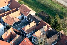 Hinterstädl, Ludwigstraße city wall in Jockgrim in the state Rhineland-Palatinate, Germany from above