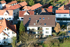 Oblique view of Bahnhofstr in Jockgrim in the state Rhineland-Palatinate, Germany