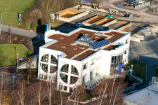Aerial view of Germersheim water supply in Jockgrim in the state Rhineland-Palatinate, Germany