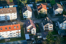 Aerial view of Elsässerstr in Kandel in the state Rhineland-Palatinate, Germany