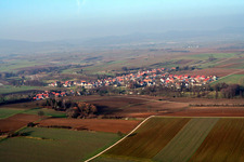Town from the south in Dierbach in the state Rhineland-Palatinate, Germany