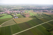Aerial photograpy of District Ingenheim in Billigheim-Ingenheim in the state Rhineland-Palatinate, Germany