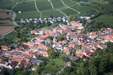 Aerial view of District Heuchelheim in Heuchelheim-Klingen in the state Rhineland-Palatinate, Germany