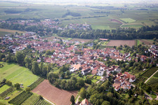 Aerial photograpy of District Heuchelheim in Heuchelheim-Klingen in the state Rhineland-Palatinate, Germany