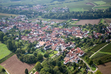 Oblique view of District Heuchelheim in Heuchelheim-Klingen in the state Rhineland-Palatinate, Germany