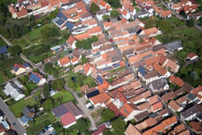 Oblique view of District Heuchelheim in Heuchelheim-Klingen in the state Rhineland-Palatinate, Germany