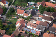 Aerial photograpy of District Heuchelheim in Heuchelheim-Klingen in the state Rhineland-Palatinate, Germany