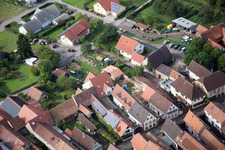 Village view in the district Heuchelheim in Heuchelheim-Klingen in the state Rhineland-Palatinate from above