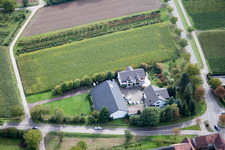 District Heuchelheim in Heuchelheim-Klingen in the state Rhineland-Palatinate, Germany from the plane