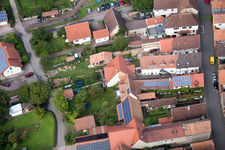 Village view in the district Heuchelheim in Heuchelheim-Klingen in the state Rhineland-Palatinate out of the air