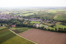 District Ingenheim in Billigheim-Ingenheim in the state Rhineland-Palatinate, Germany from the plane
