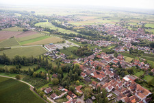 Aerial view of District Appenhofen in Billigheim-Ingenheim in the state Rhineland-Palatinate, Germany