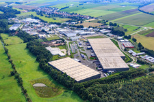 Aerial view of Horst industrial area from the northwest in the district Minderslachen in Kandel in the state Rhineland-Palatinate, Germany