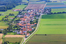 Village view from the west in the district Minderslachen in Kandel in the state Rhineland-Palatinate, Germany