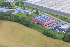 Aerial view of Bienwald Fitness in the district Minderslachen in Kandel in the state Rhineland-Palatinate, Germany