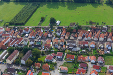 Oblique view of Saarstr in Kandel in the state Rhineland-Palatinate, Germany