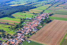 Aerial view of Saarstraße town exit to W in Kandel in the state Rhineland-Palatinate, Germany